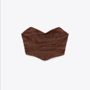 Zara Corsetry Tulle Crop Top